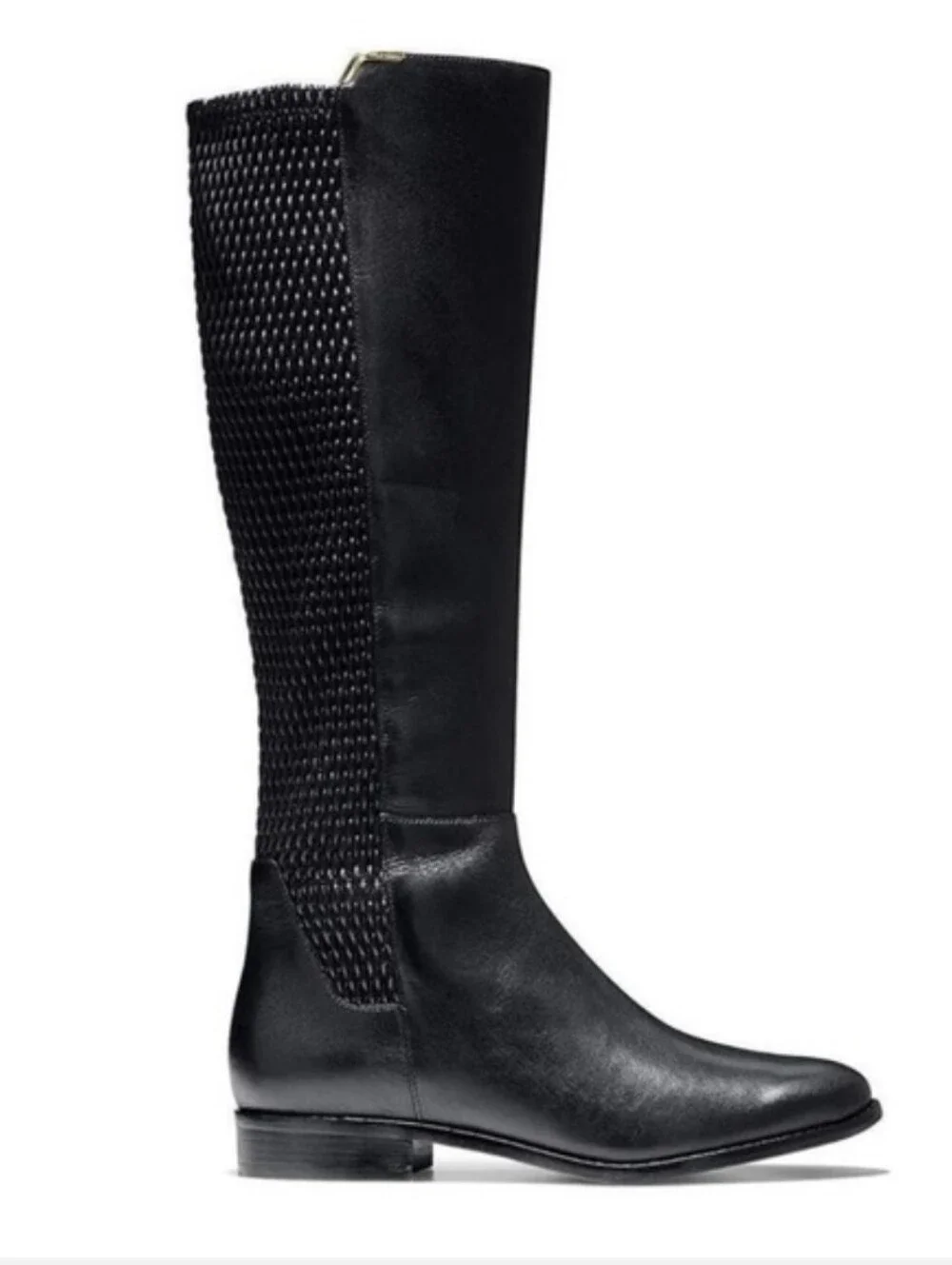 Cole Haan Rockland Black Leather Tall Stretch Riding Boots Size 8